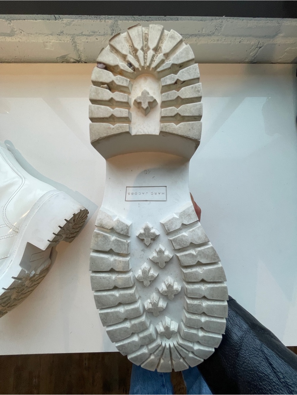 Marc Jacobs White Bristol Lace-Up Combat Boots - Picture 3 of 7